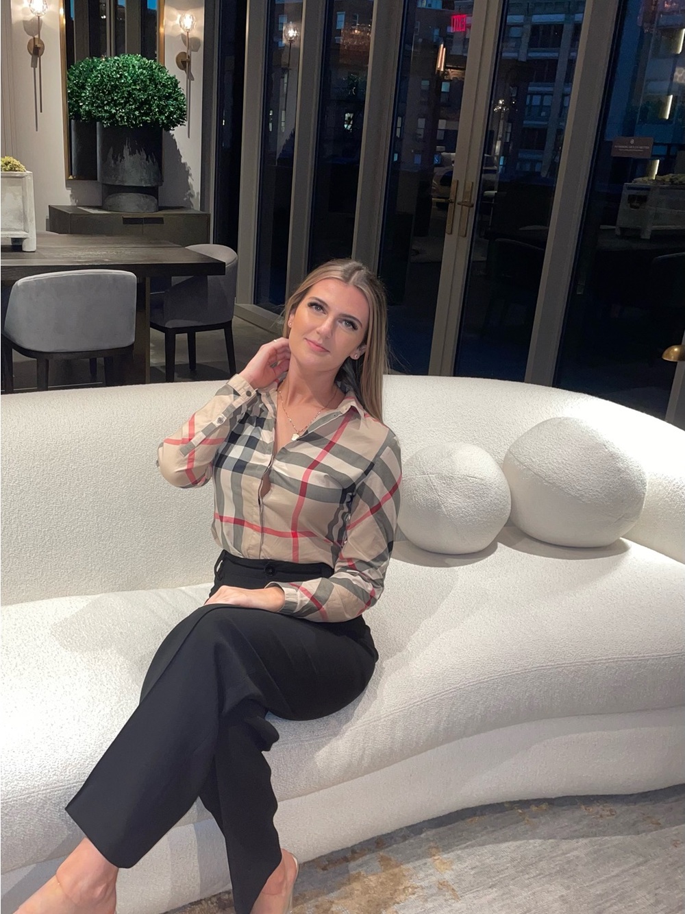 Burberry Beige and Black Iconic Check Shirt